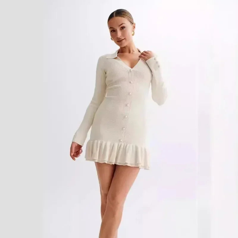 Elegant Backless Lace-Up Mini Dress