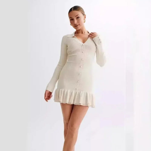 Elegant Backless Lace-Up Mini Dress