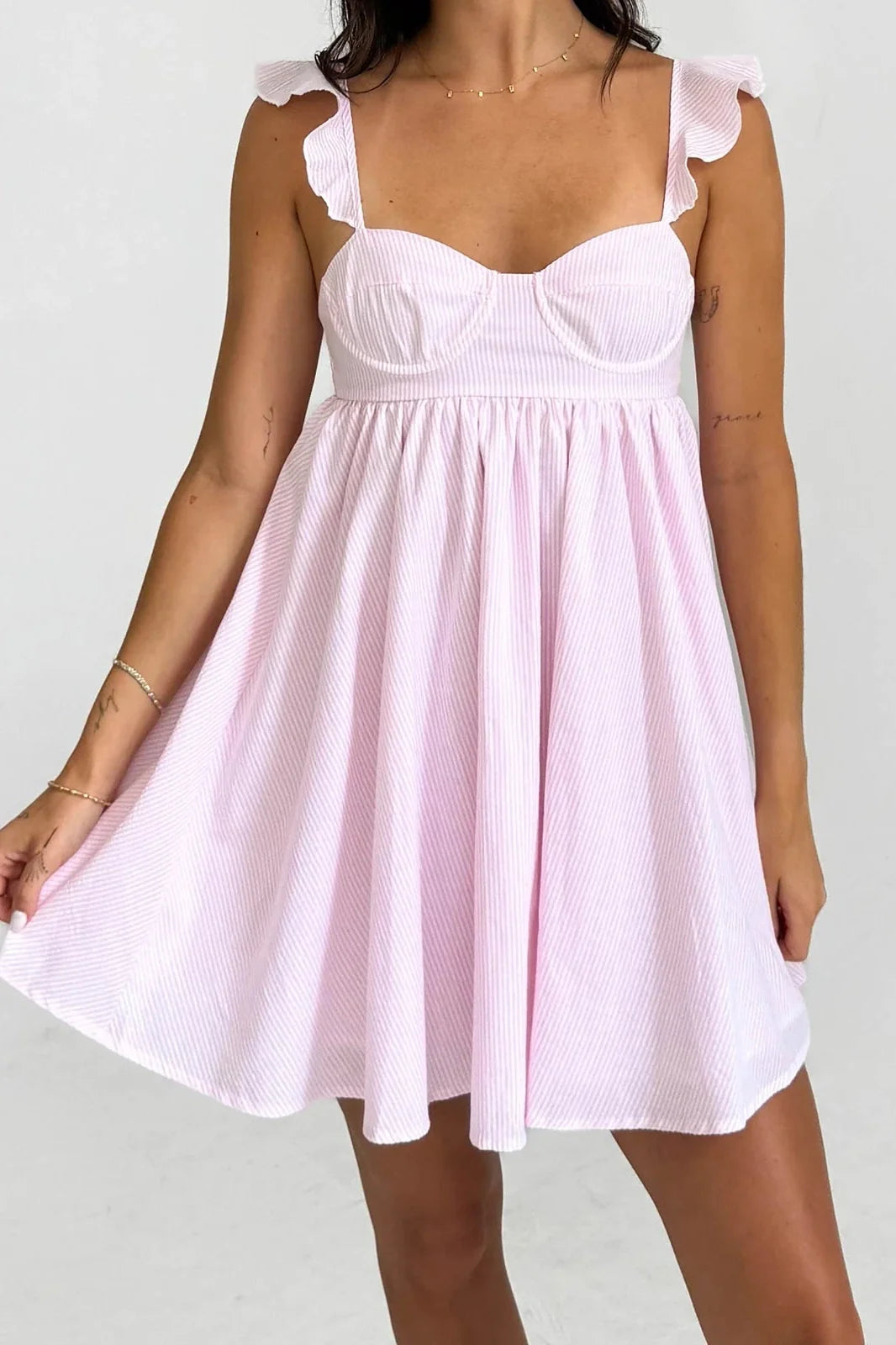 Sleeveless Backless A-Line Mini Dress
