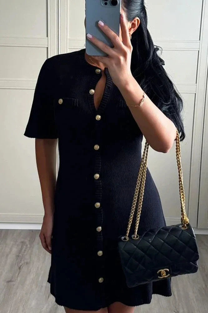 Short Sleeve Patchwork Loose Mini Dress