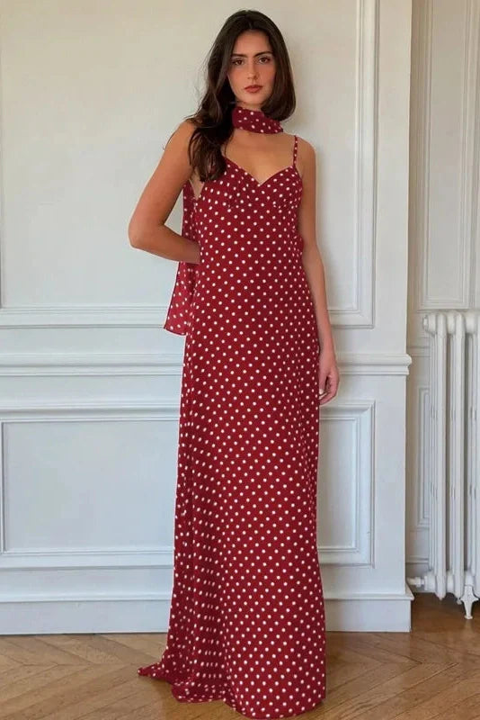 Spaghetti Strap Sleeveless Backless A-Line Maxi Dress