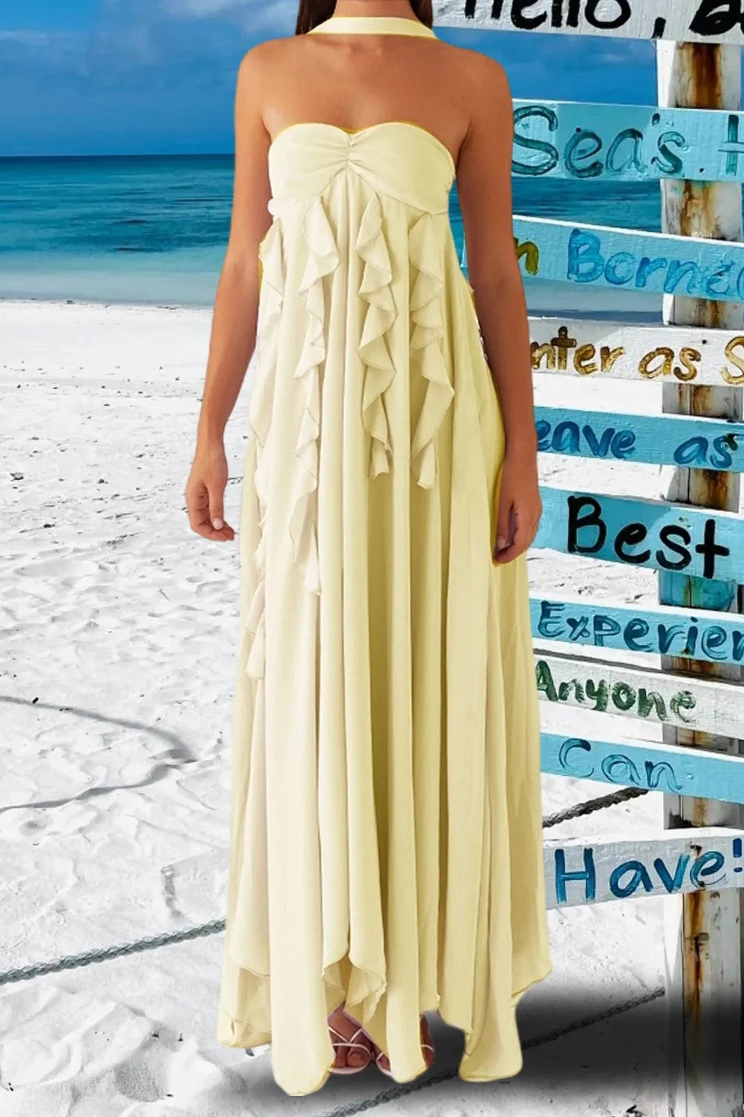 Elegant Sleeveless Backless A-Line Maxi Dress