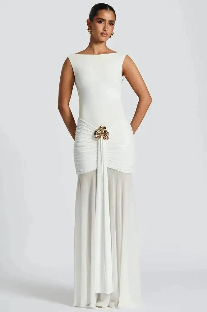 Elegant Backless Sleeveless Bodycon Maxi Dress