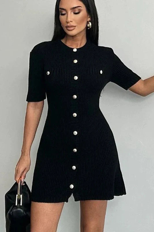 Elegant Knitted Slim Mini Dress