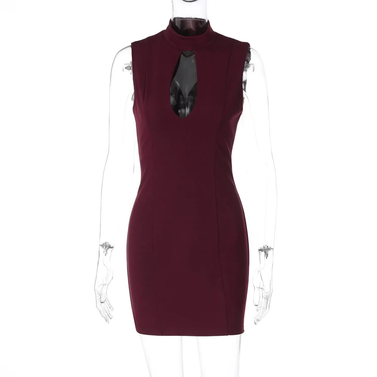 Hollow Out Sleeveless Bodycon Mini Dress