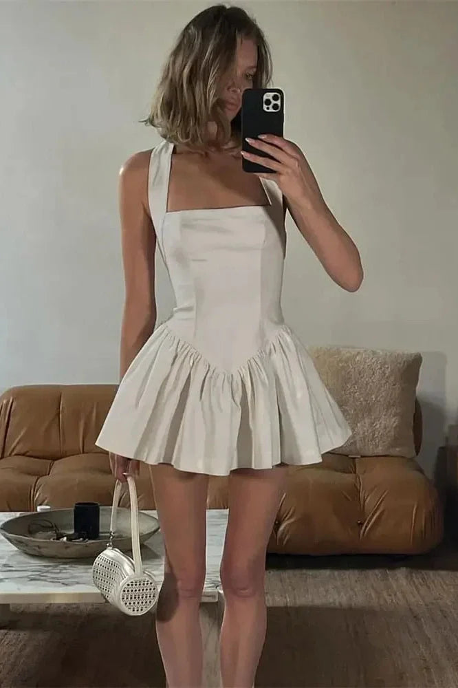 Elegant Sleeveless Bodycon A-Line Patchwork Mini Dress