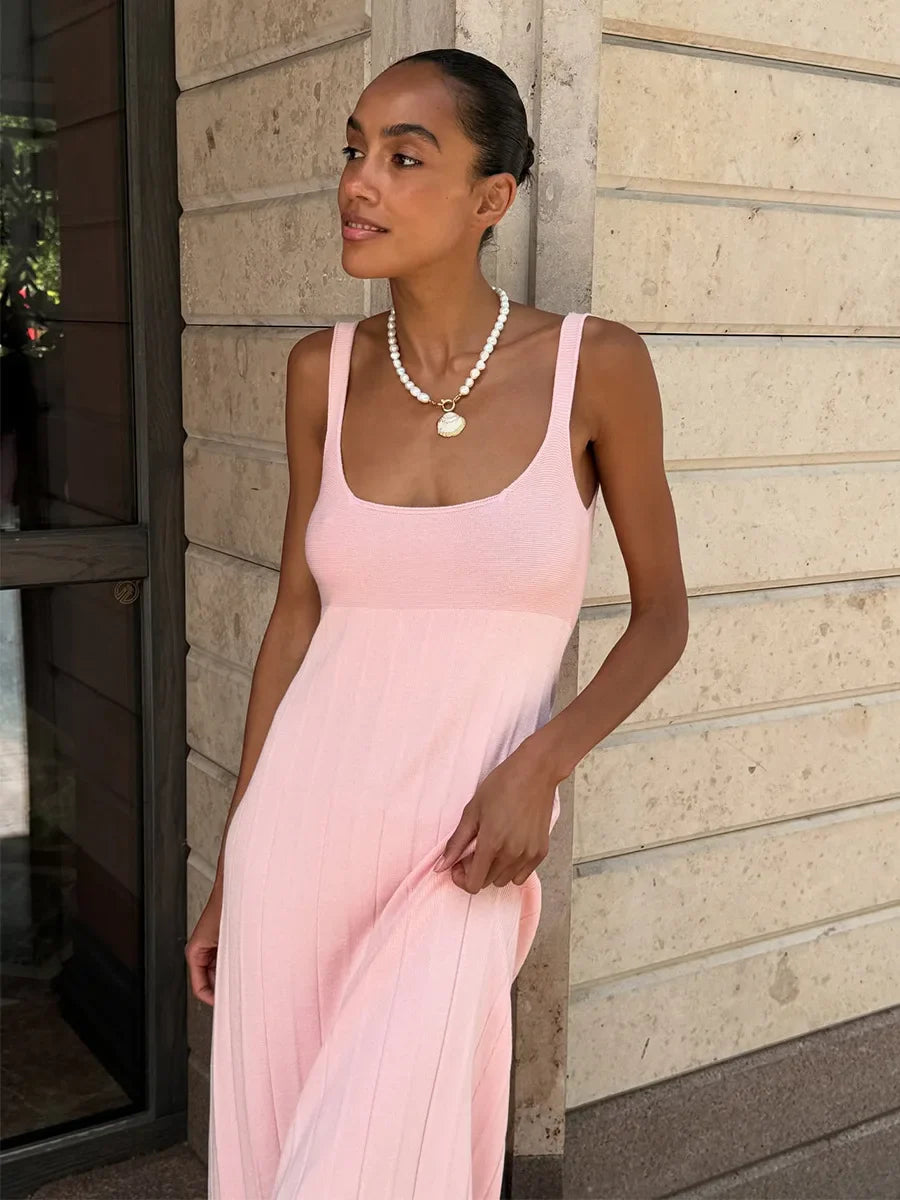 Knitted Sleeveless Slim Maxi Dress