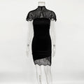Strapless See Through Patchwork Backless Maxi Dress