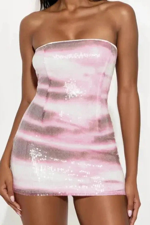 Elegant Strapless Sleeveless Mini Dress