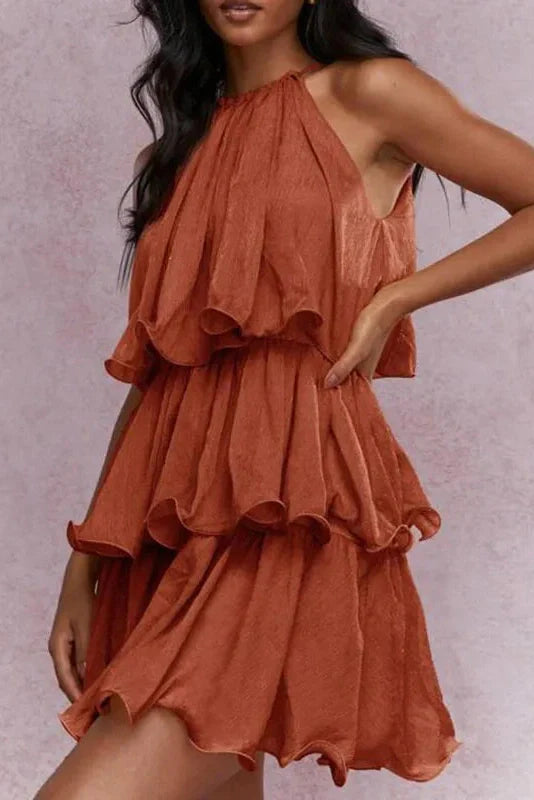 Hollow Out Loose A-Line Sleeveless Mini Dress