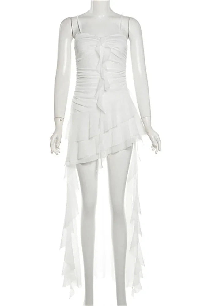 See-Through Backless High Waist Maxi Dress