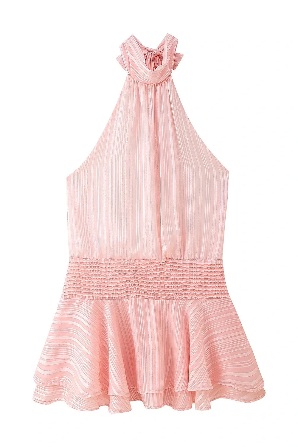 Elegant Pleated Backless Sleeveless High Waist Mini Dress