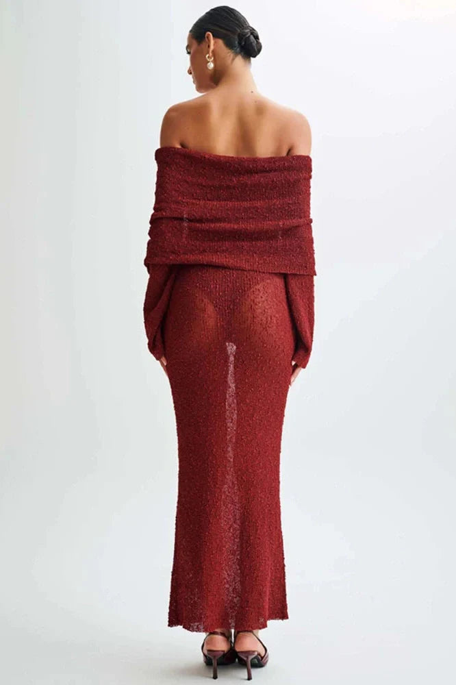 Hollow Out Patchwork High Waist Maxi Dress