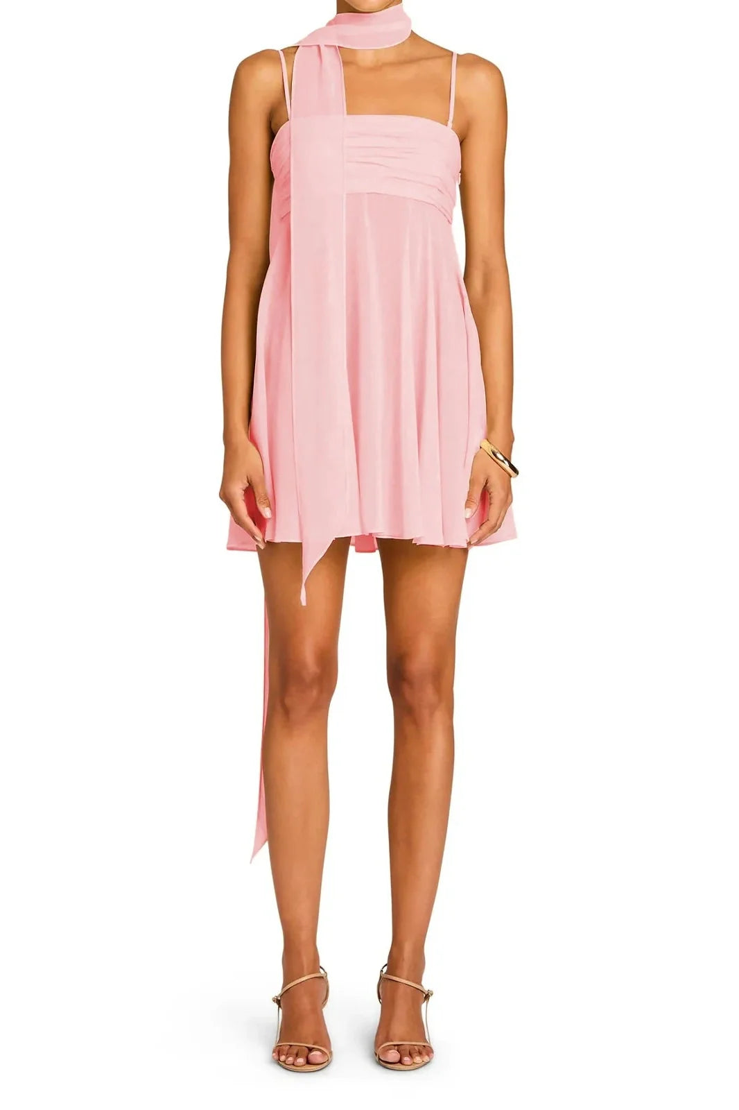 Sleeveless Spaghetti Strap Backless A-Line Mini Dress