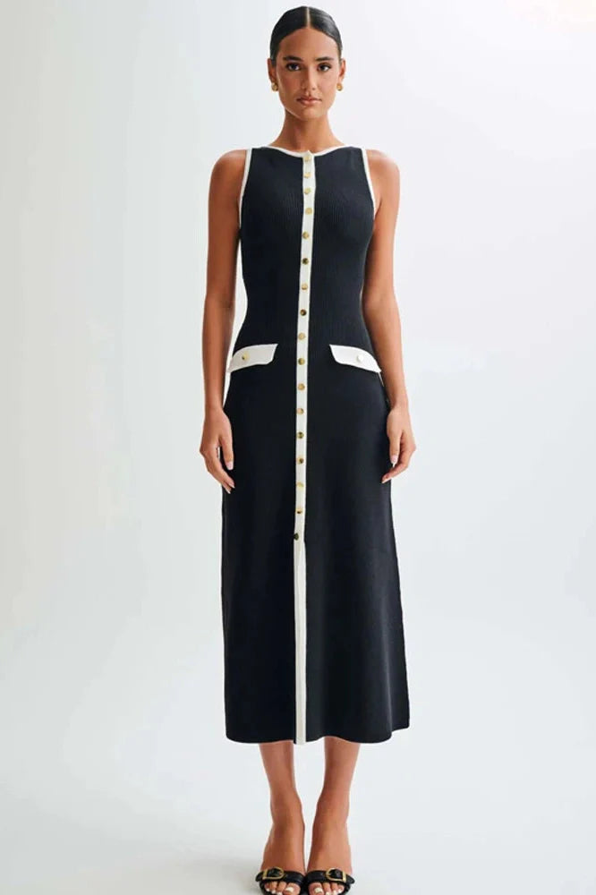 High Waist Slim Sleeveless Maxi Dress