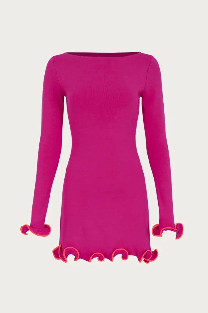 Slim Patchwork High Waist Mini Dress