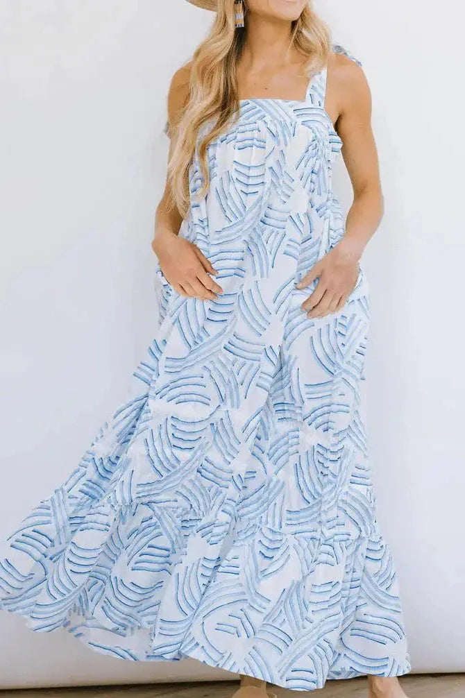 Sleeveless Shoulder Strap Loose Maxi Dress