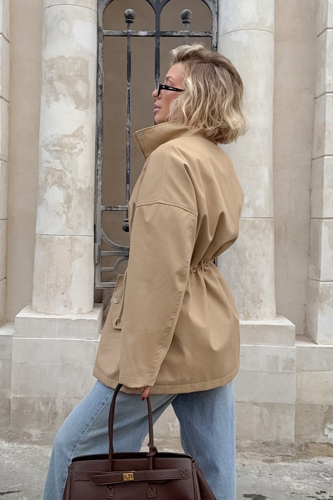 Barnfit Midi Drawstring Trench Coat