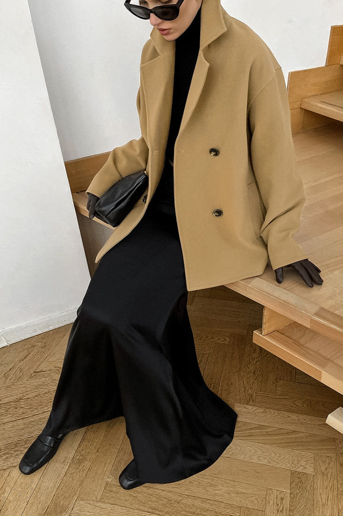 Loose Wool Lapel Coat