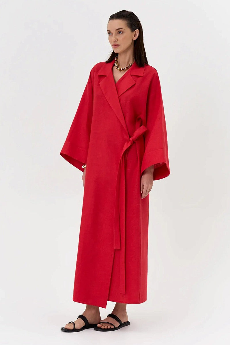 Long Sleeve Cotton Linen Shirt Coat