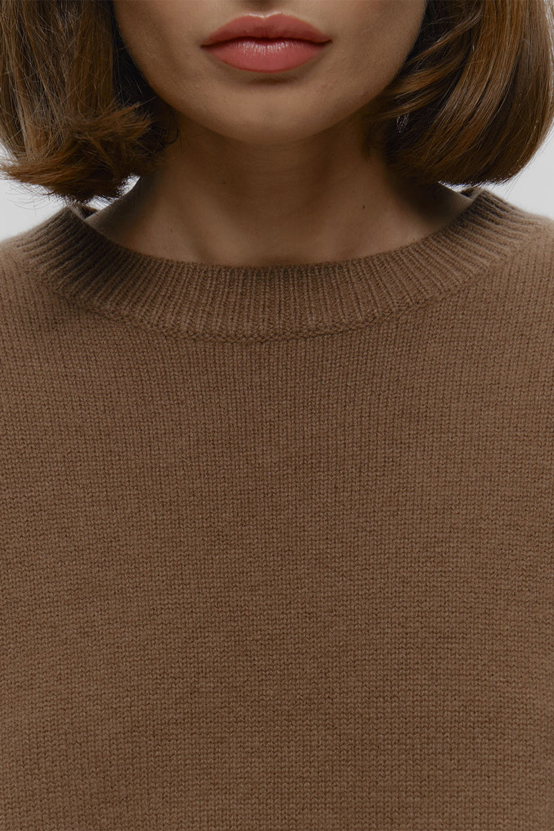 Loose Fit Crew Neck Knit Sweater