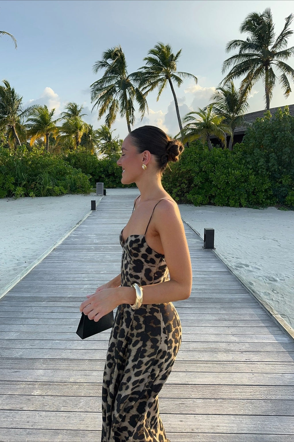 Sexy Leopard Spaghetti Strap Maxi Dress