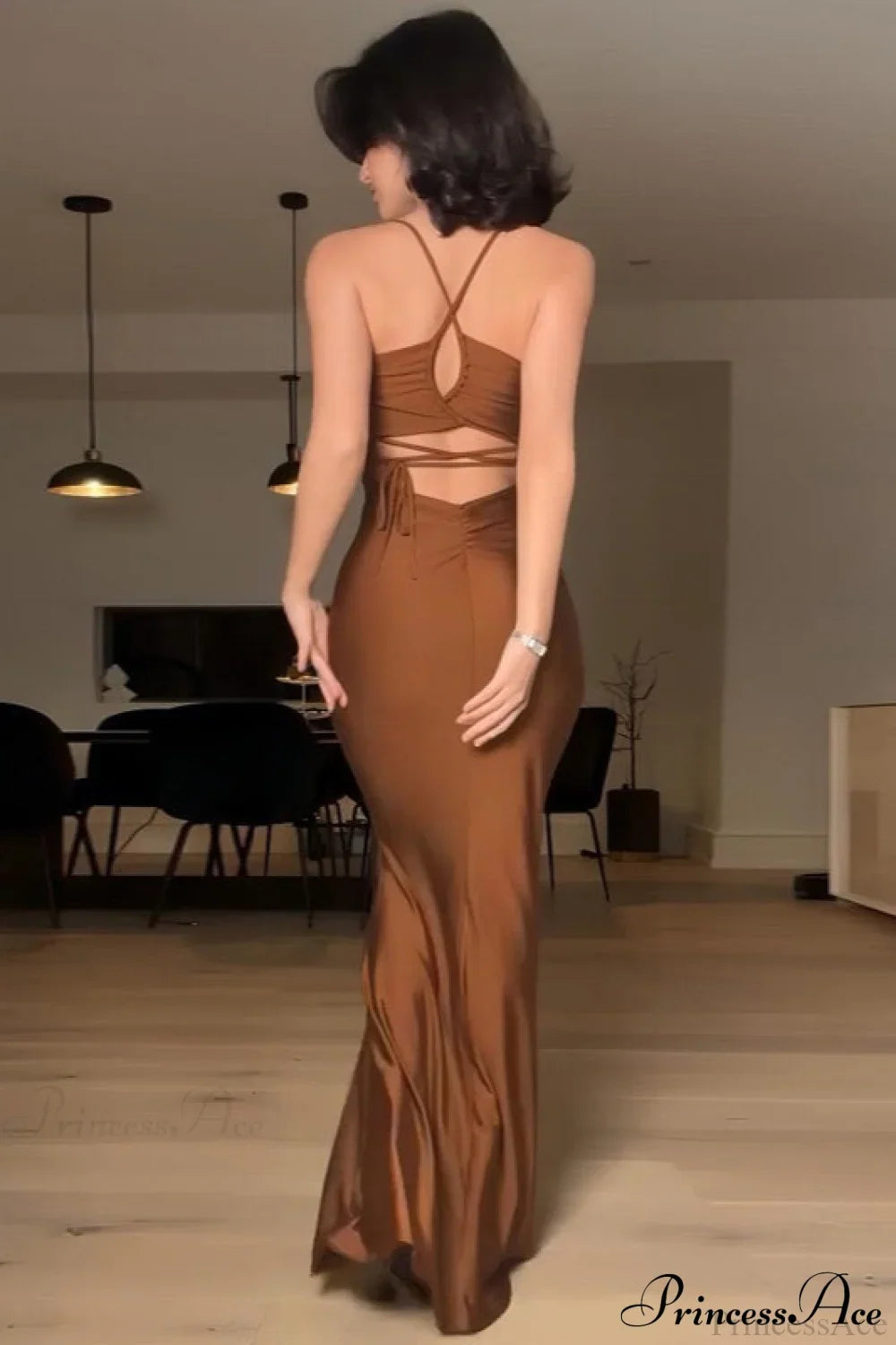 Chic Solid Cami Tube Slim Backless Maxi Dress