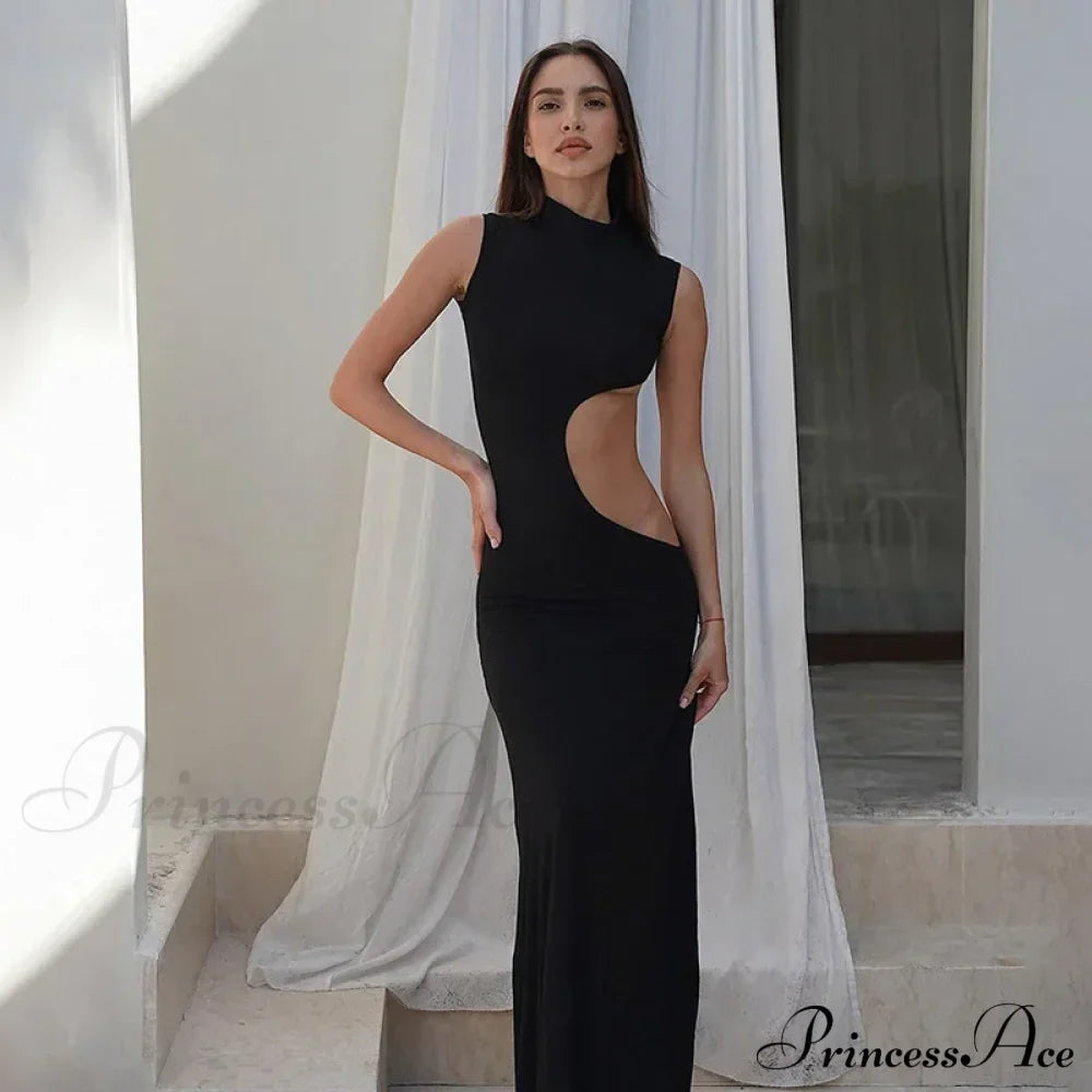 Cut Out Bodycon Tank Maxi Dress