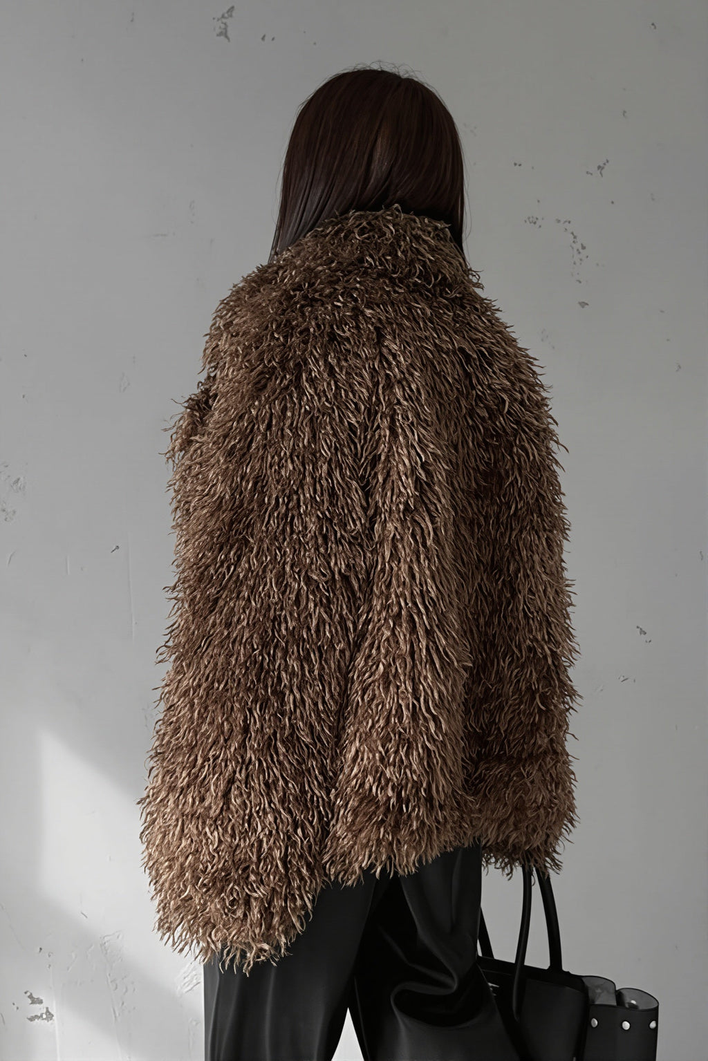 Shaggy Texture Relaxed Faux Fur Coat