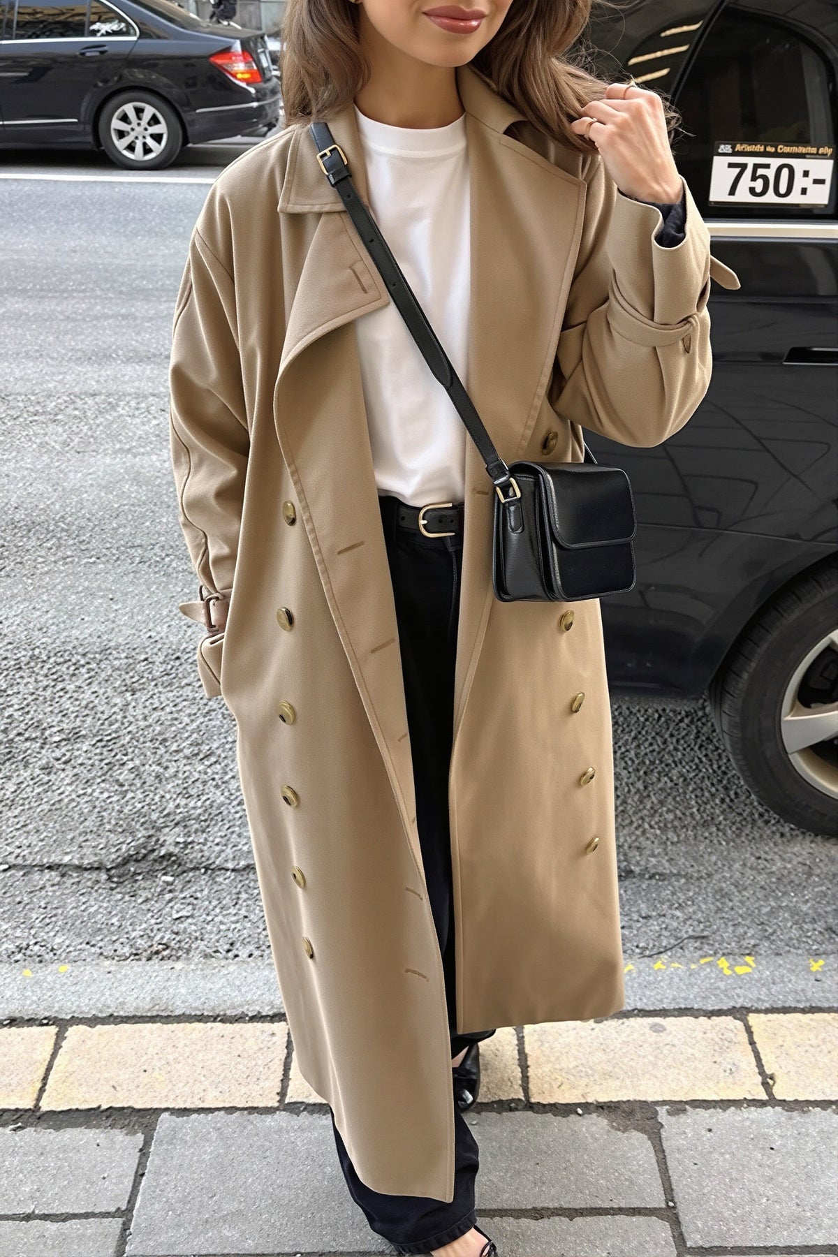 Classic Double Breasted Long Trench Coat