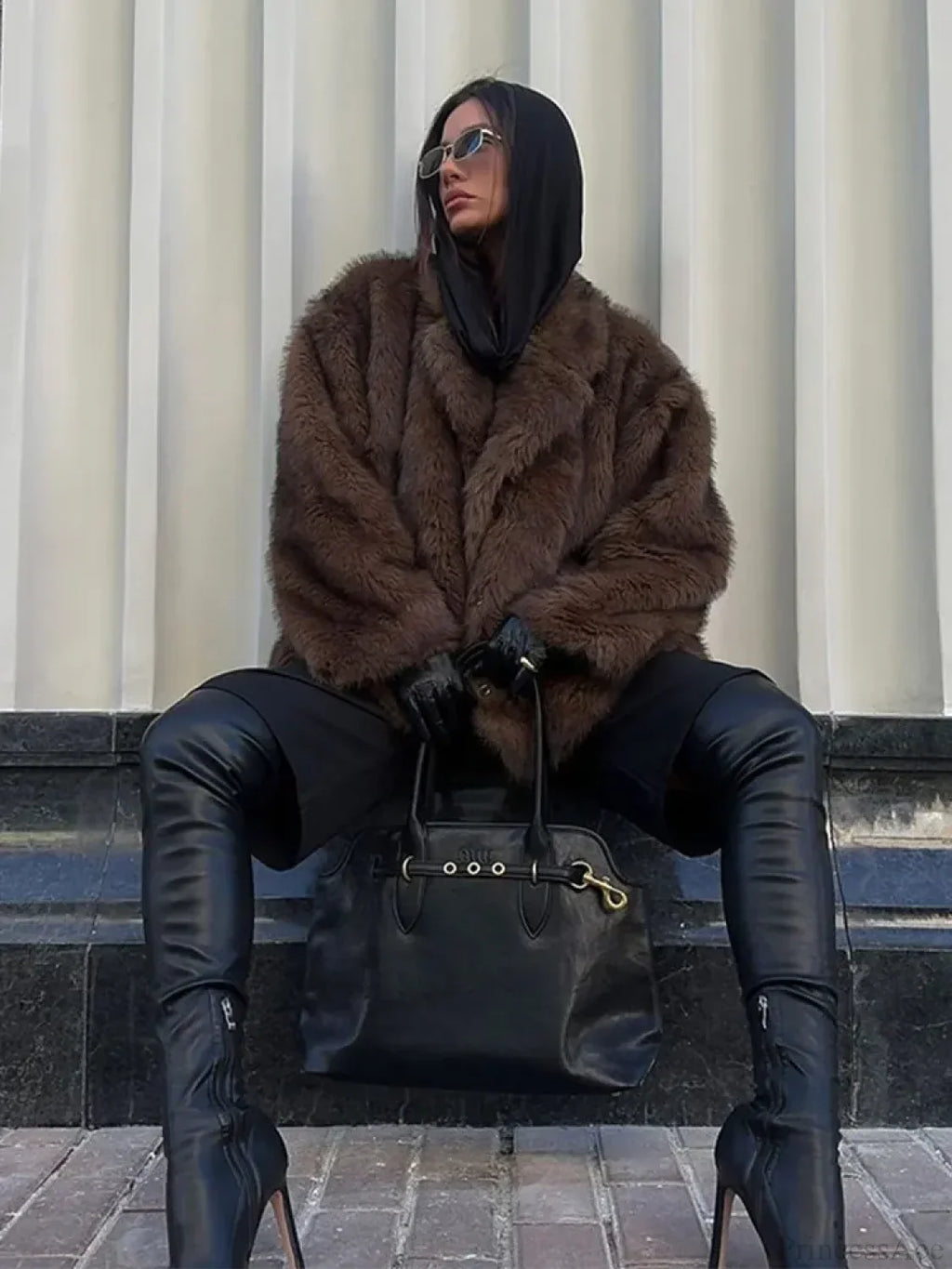 Dark Brown Lapel Short Coat