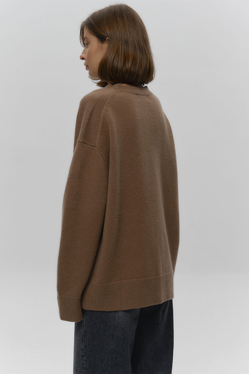 Loose Fit Crew Neck Knit Sweater