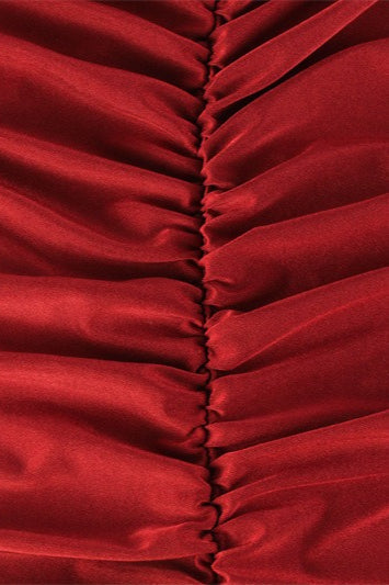 Vintage Red High Neck Maxi Dress