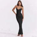Elegant Fishbone Slim Sheath Fishtail Maxi Dress