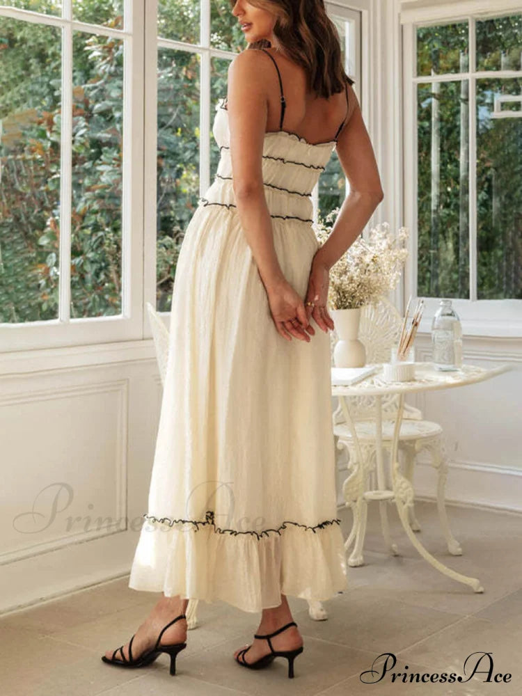 Elegant Off-Shoulder Stylish Strap Patchwork Dress