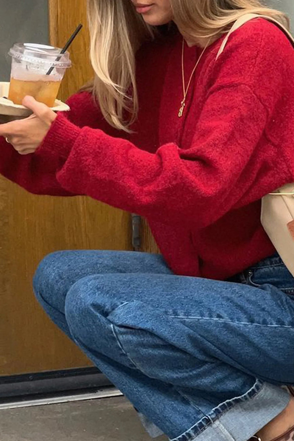 Cropped Knit Button Cardigan