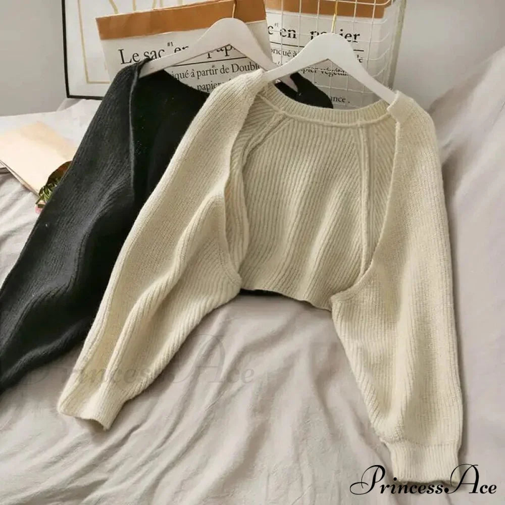 Female Solid Casual Chic Short Knitted Cardigans