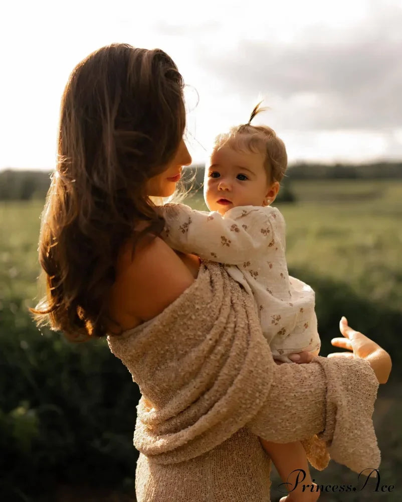 Knit Off-Shoulder Long Sleeve Maxi Dress