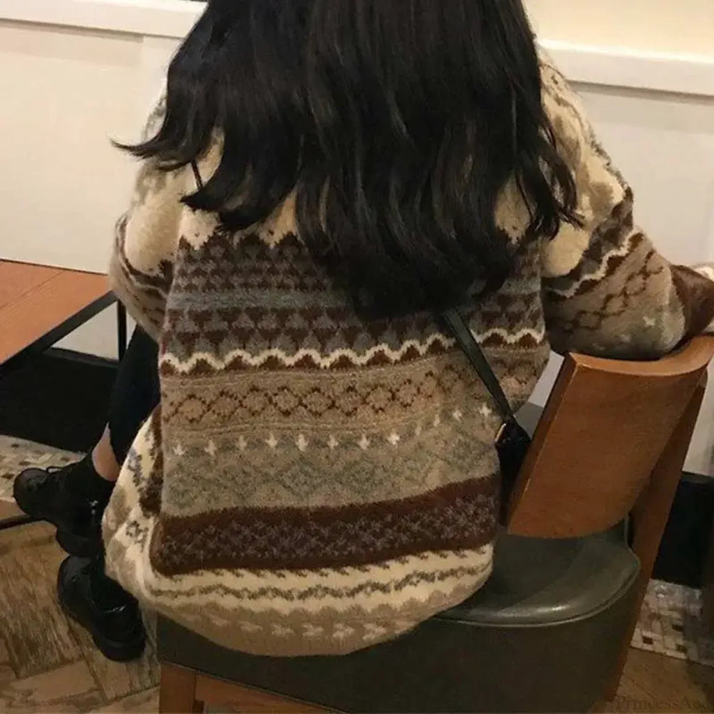 Korean Style Striped Loose Pullover Sweater