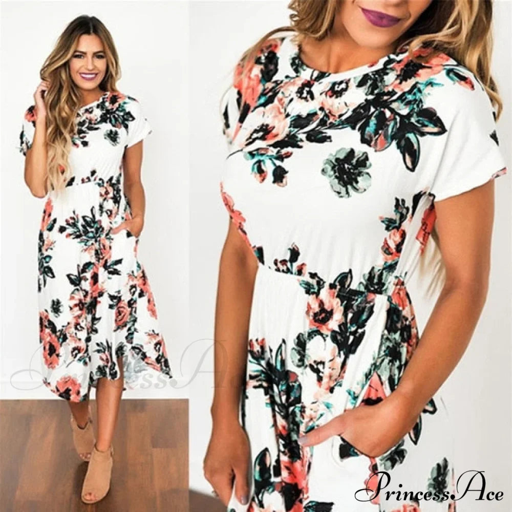 Ladies White Maxi Evening Party Dress
