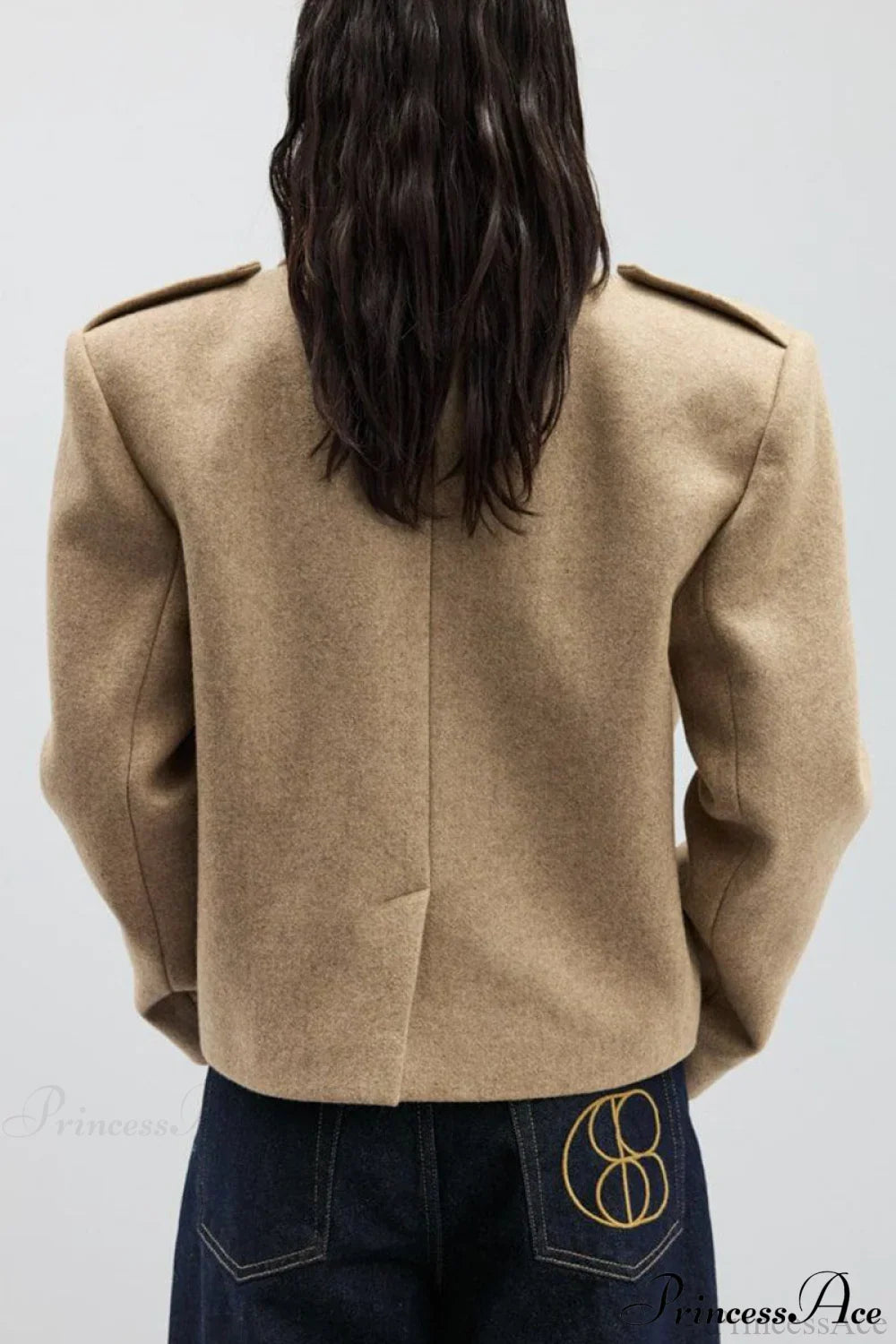 Peak Lapel Blazer Style Wool Loose Coat