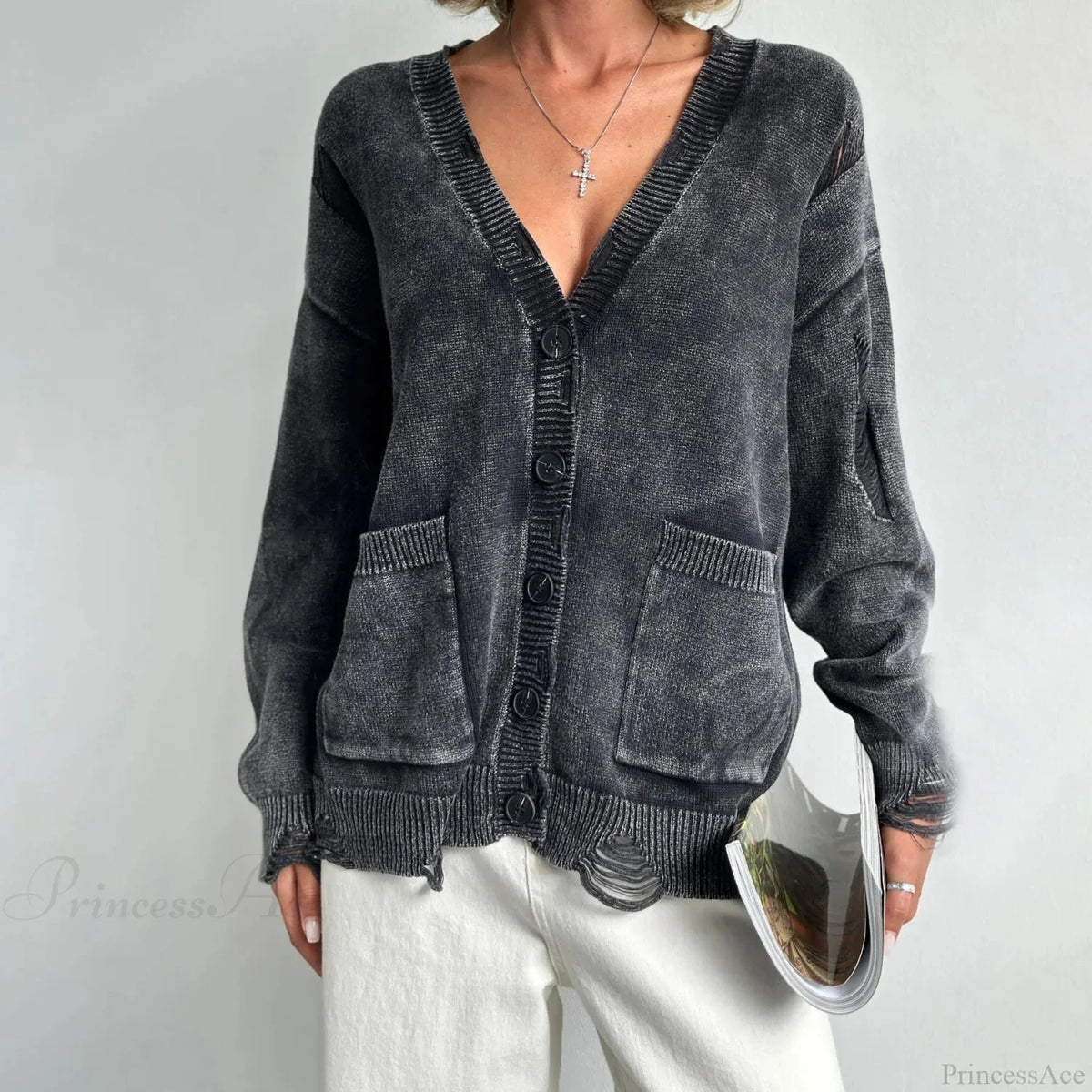 Retro Oversized Soft Button Knitted Cardigan