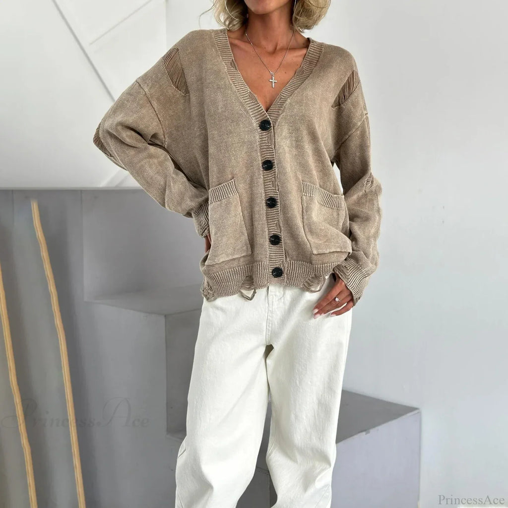 Retro Oversized Soft Button Knitted Cardigan