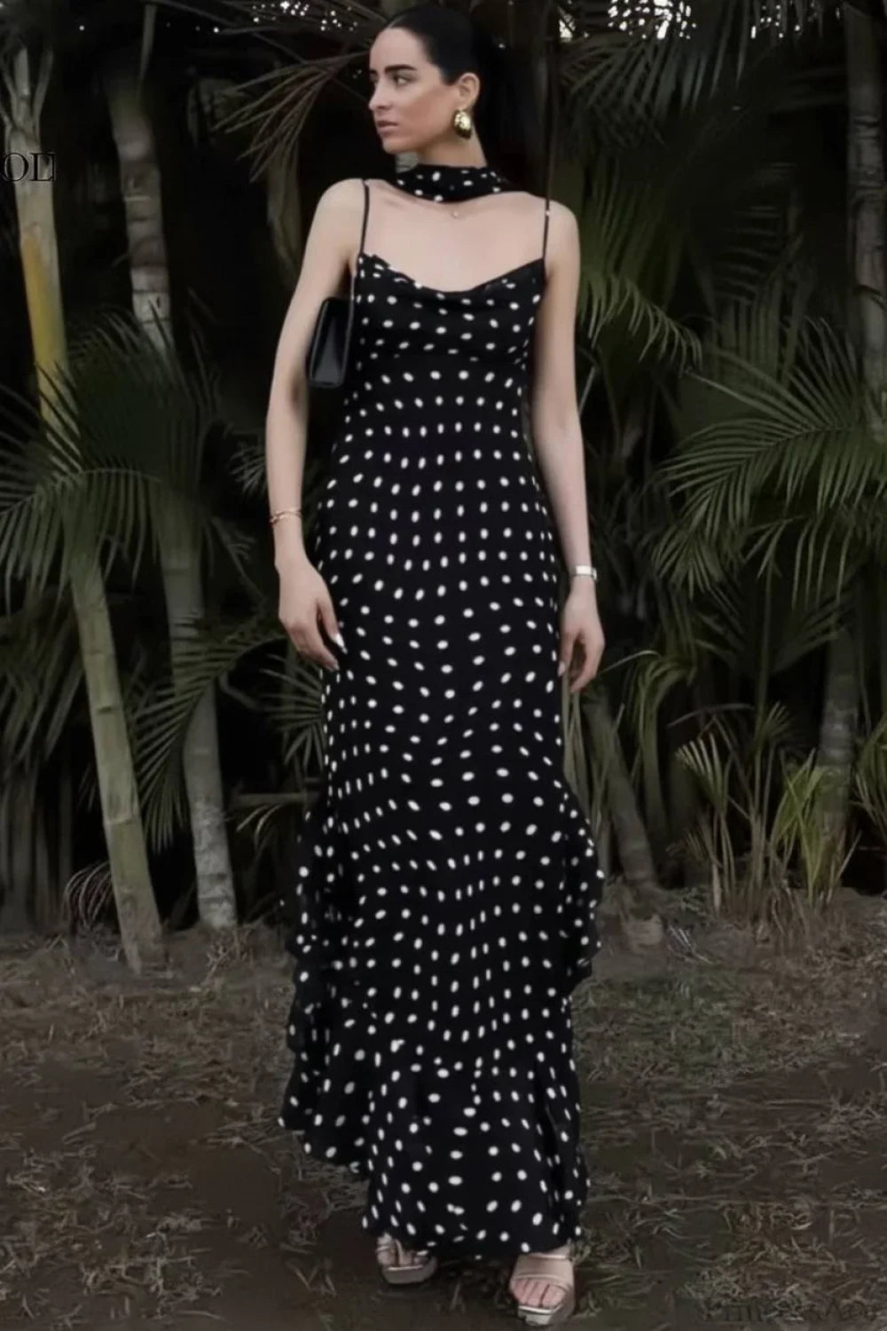 Ruffled Spaghetti Strap Maxi Dress