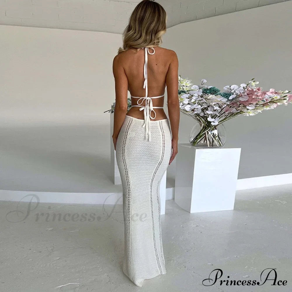 Sexy Backless Wrap Charming Chest Midi Dress