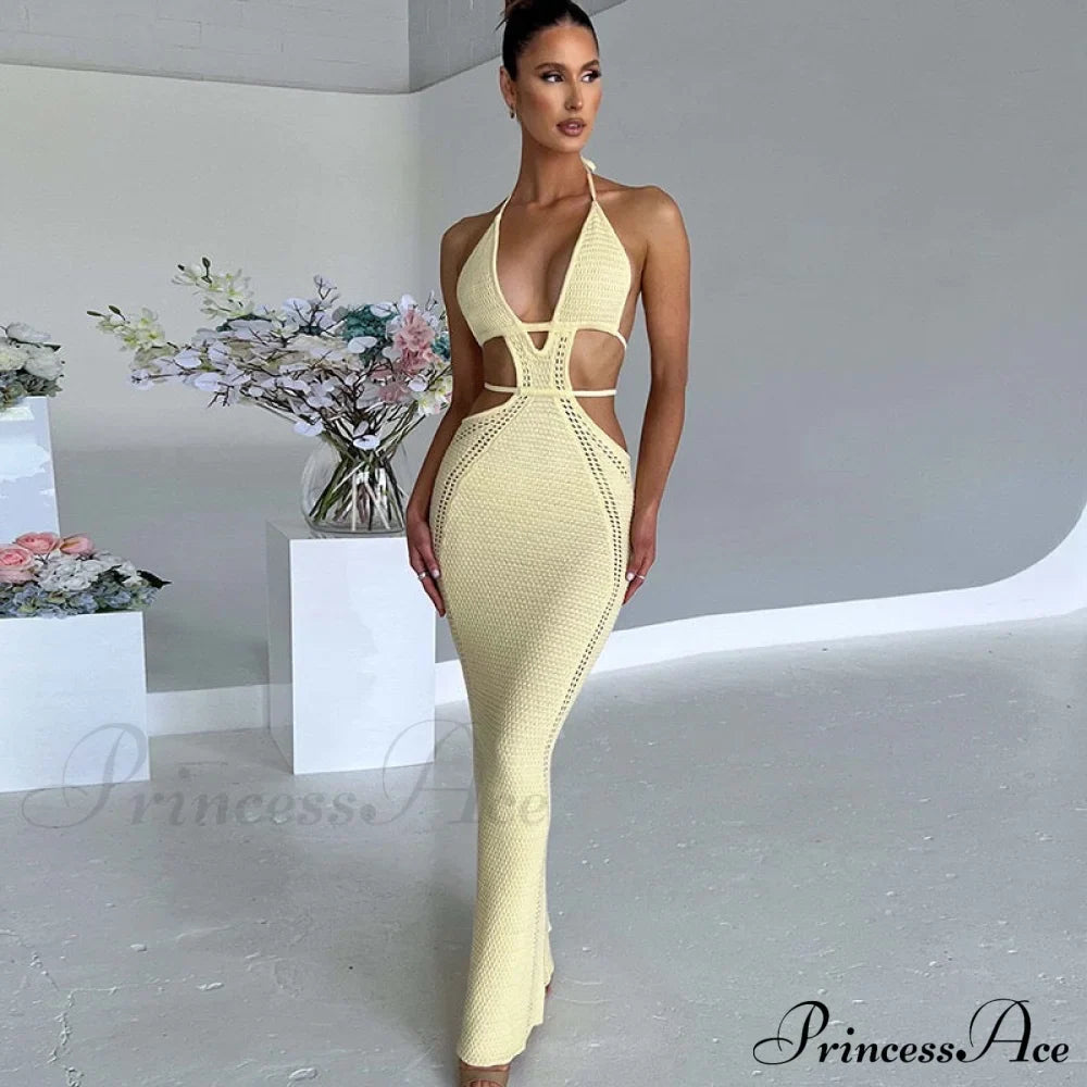 Sexy Backless Wrap Charming Chest Midi Dress