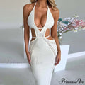 Sexy Backless Wrap Charming Chest Midi Dress