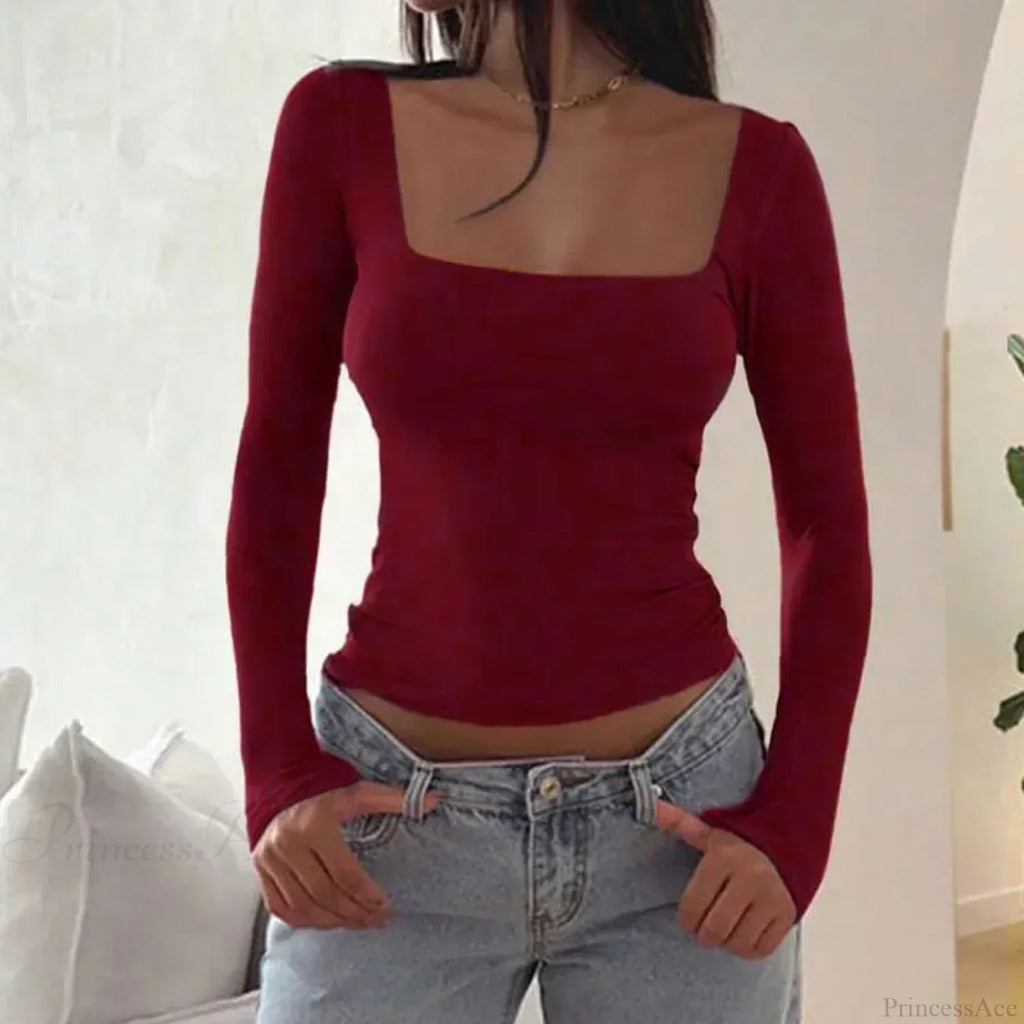 Sexy Low Chest Elegant T-shirt Sweater