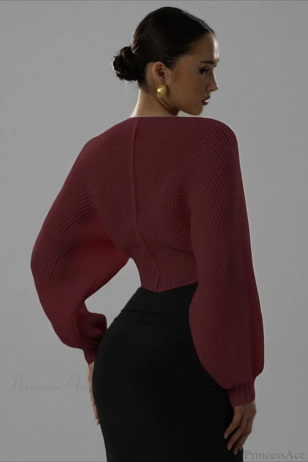 Stylish Sexy V-neck Cropped Sweater