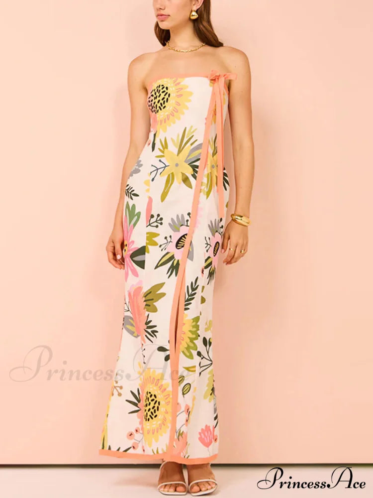 Summer Sexy Split Charming Wrap Printed Dresses
